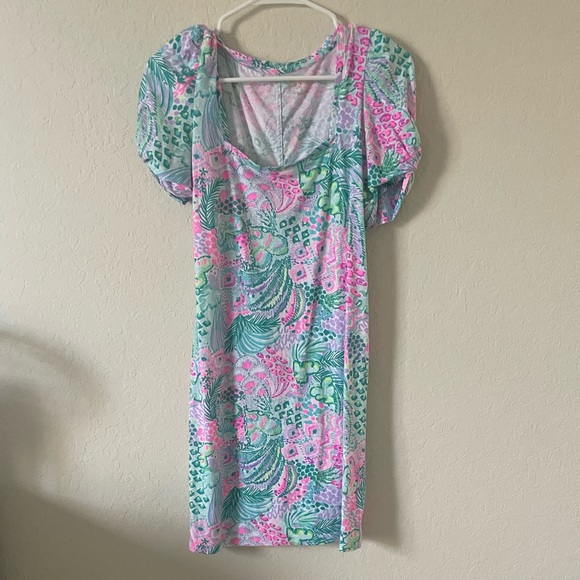 Lilly Pulitzer Haydn T-Shirt Dress in Multi Banana Split, 100% cotton, Size SM - Picture 3 of 6